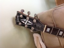 Refinished Gibson Les Paul Headstock with re-built binding